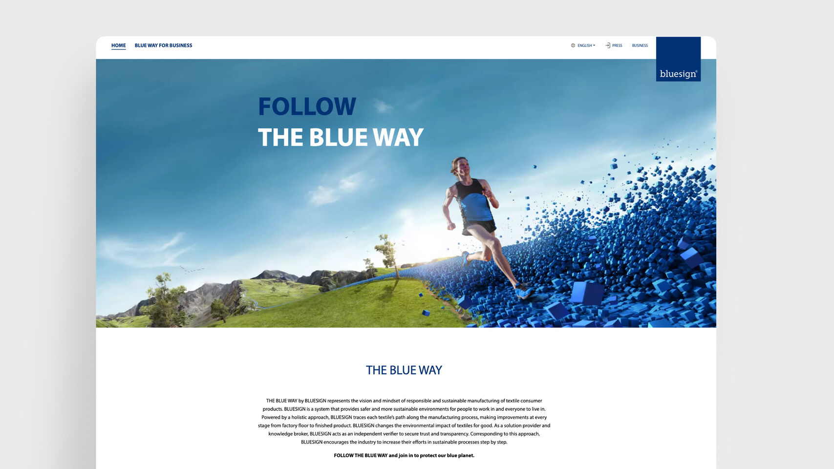 Bluesign - Webseite