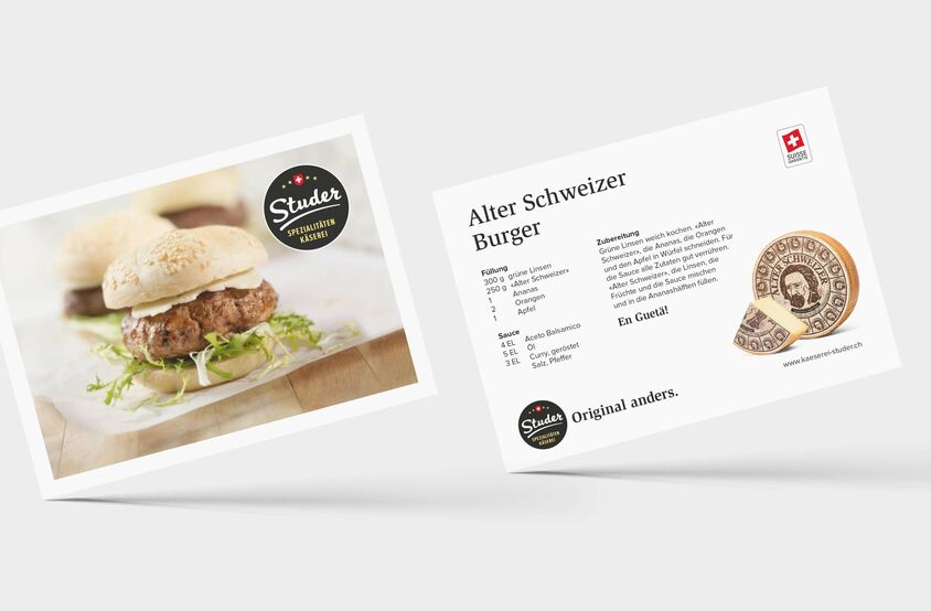 Käserei Studer - Rezeptkarte