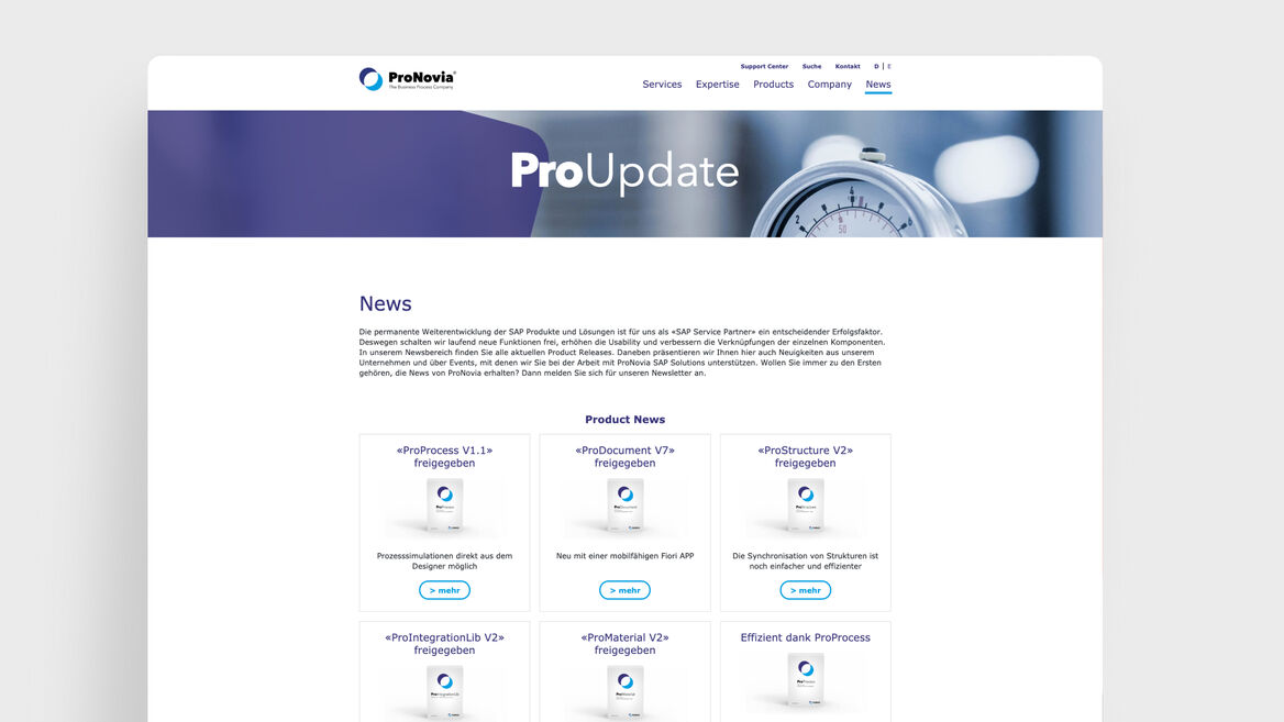 Pronovia - Webseite