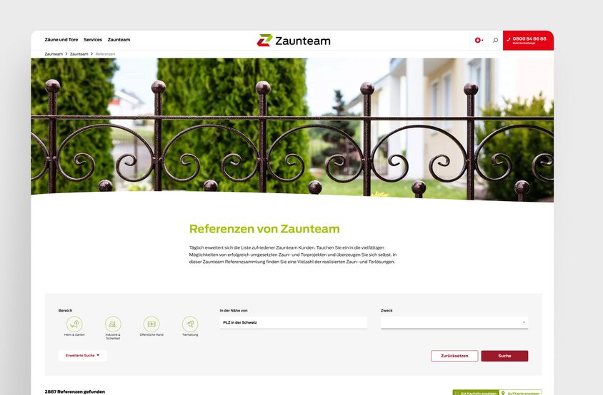 Zaunteam Franchise AG – Referenzen Franchise Website